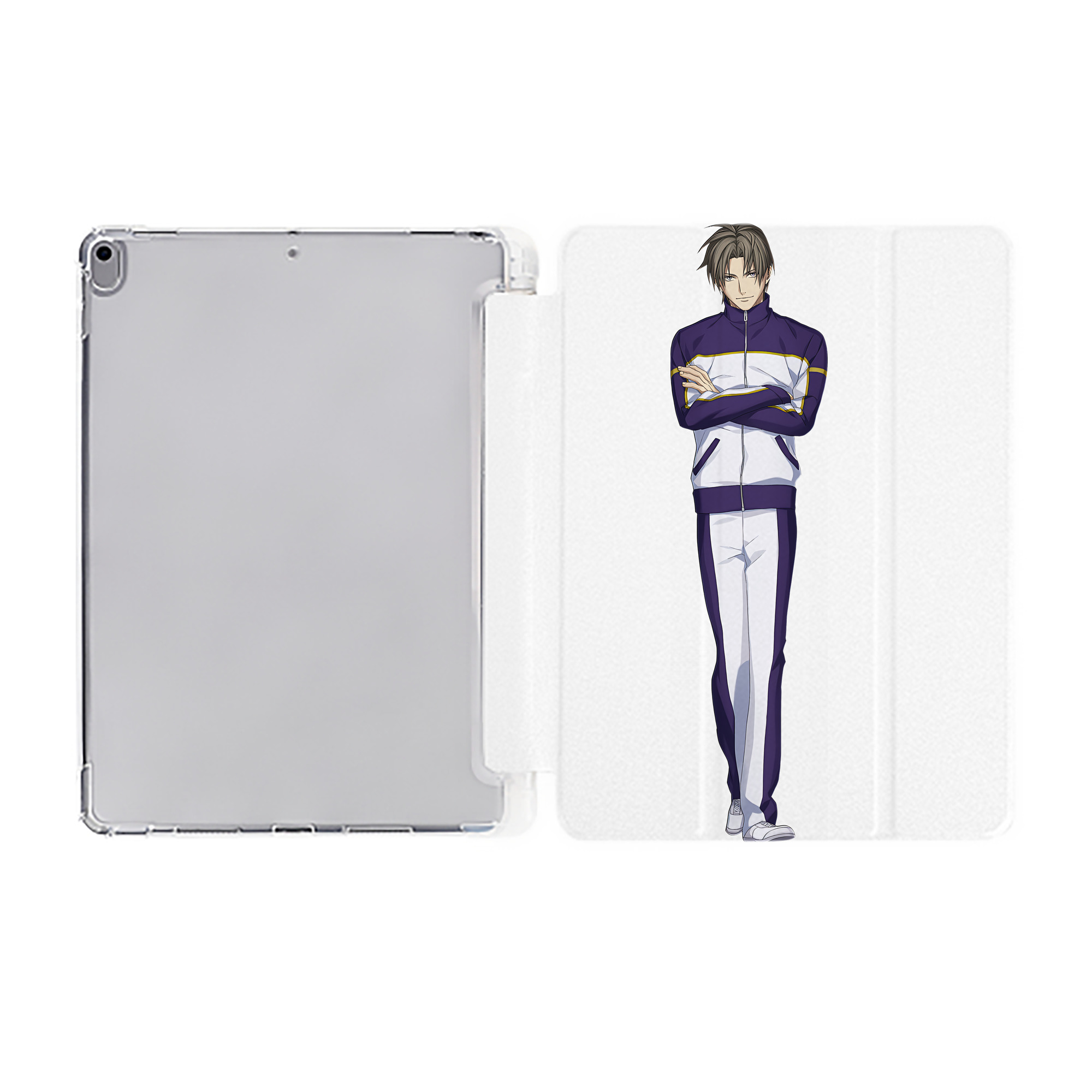 （画像用） 刀剣乱舞 Touken Ranbu IPad ケース ペン収納付き 三つ折りスタンド PUレザー×シリコン 対応機種9.5/10.5/10.9インチ